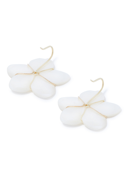Oula Letter S Earrings, 18k Yellow Gold & Mother Of Pearl